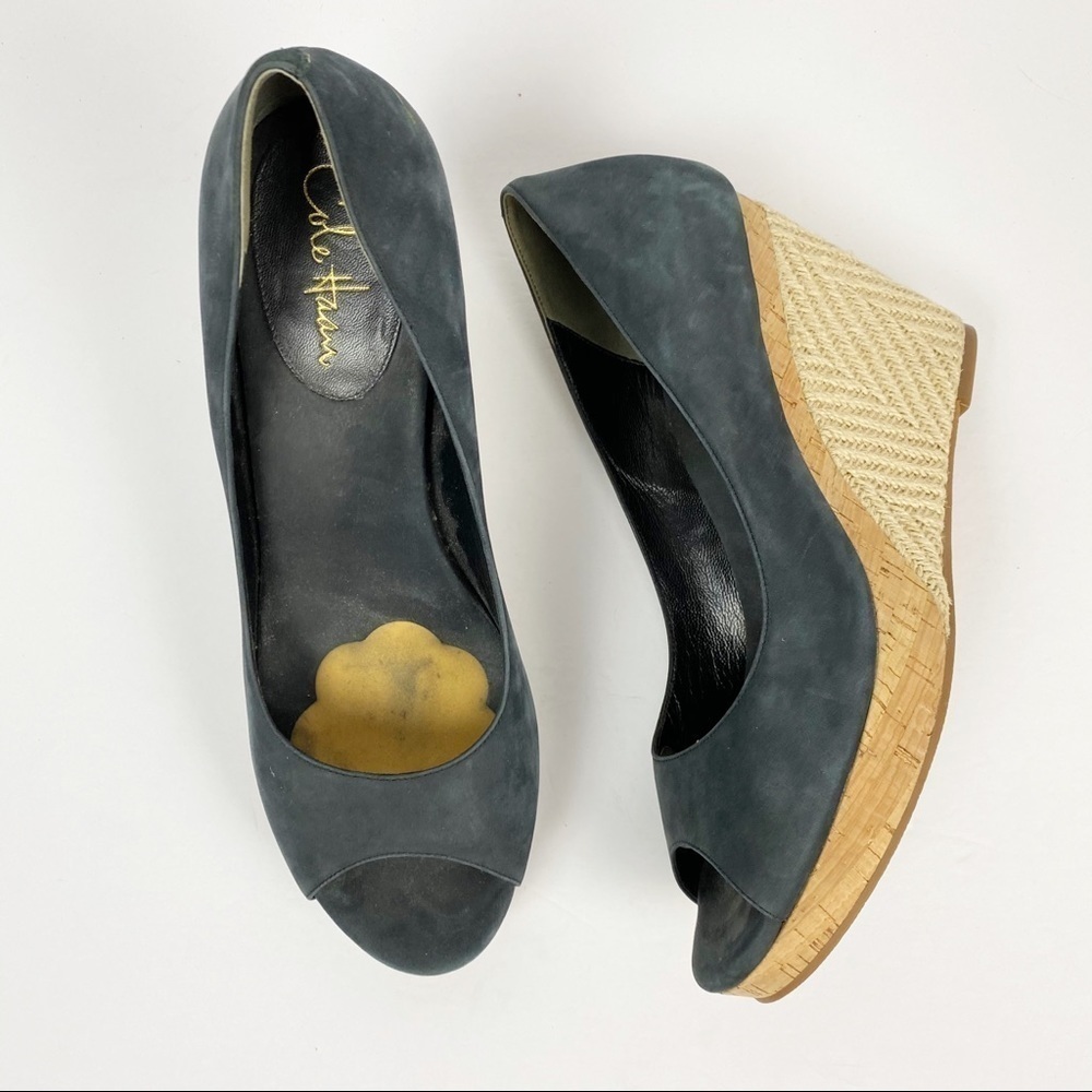Cole Haan Nike Air Open Toe Suede Platform Sandals